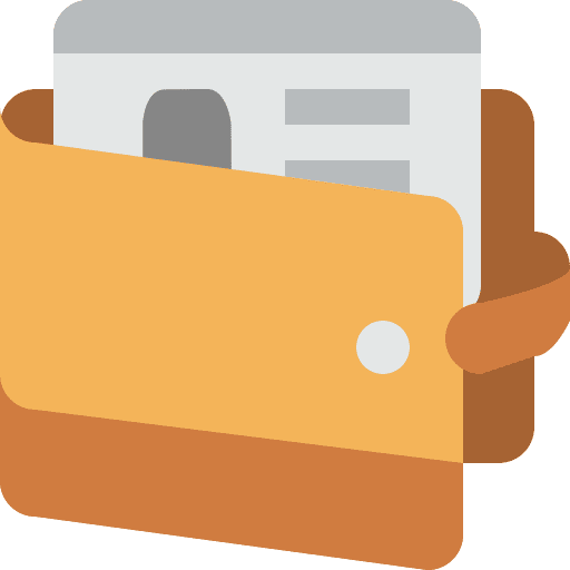 Wallet billfold holder notes icon