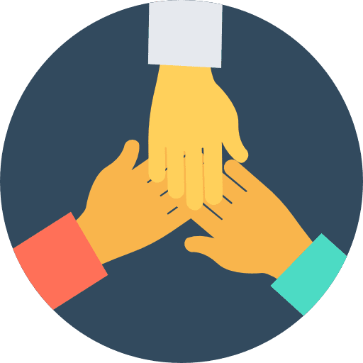 Teamwork lean culture teamwork arms icon