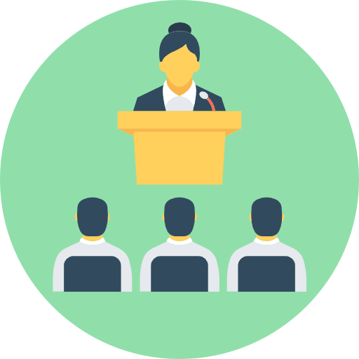 Presentation conference lecture lectern icon