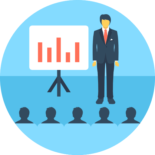 Presentation statistics seo and web presentation icon