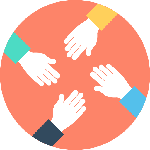 Teamwork teamwork hands networking icon
