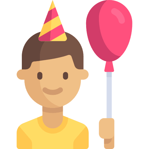 Boy celebration balloon people icon