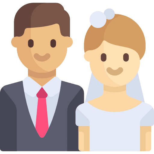 Couple wedding couple male female groom icon