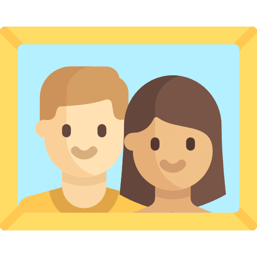Couple wife husband portrait icon