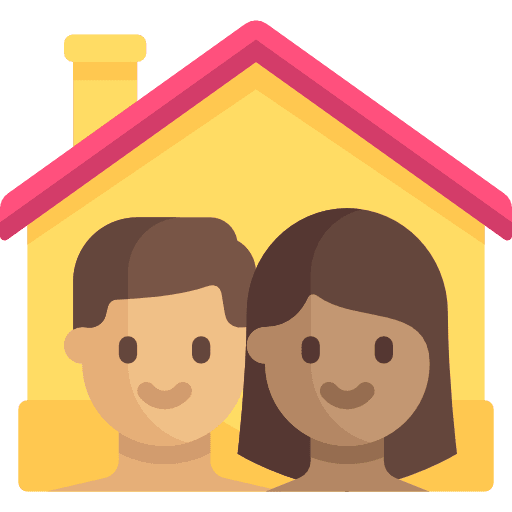 Home shelter inside people icon