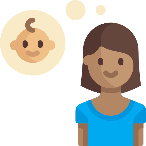 Thinking newborn mother boy icon