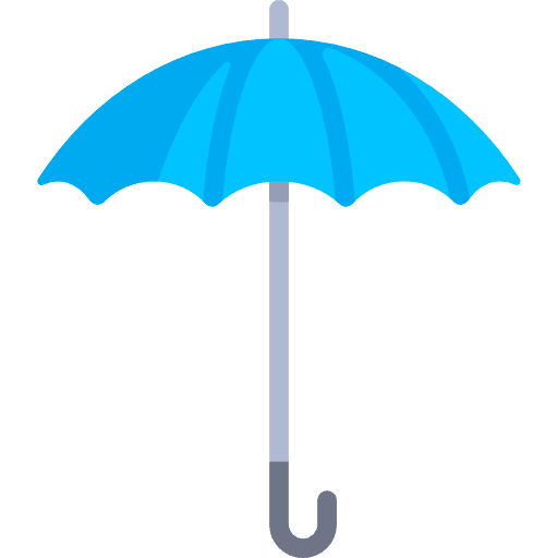 Umbrella weather rainy protection icon