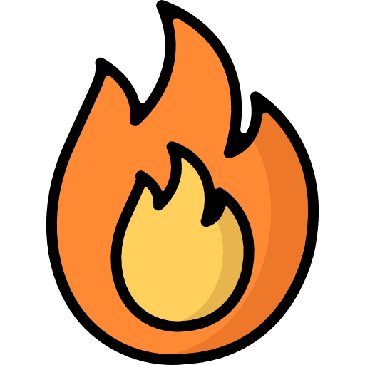 Fire flame danger popular icon