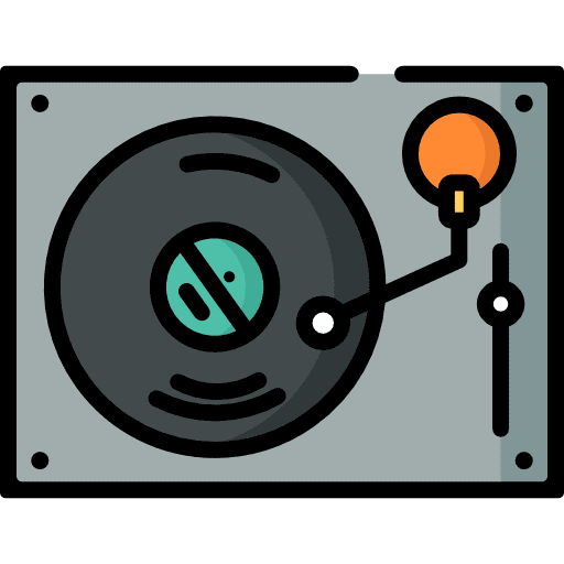 Turntable turntable music and multimedia vinyl icon