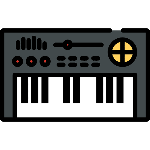 Keyboard orchestra piano music and multimedia icon