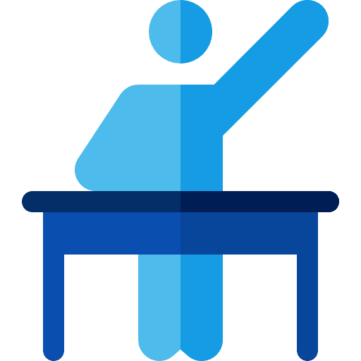 Asking school class question icon