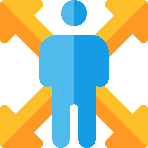 Decision making arrows decision making stick man icon