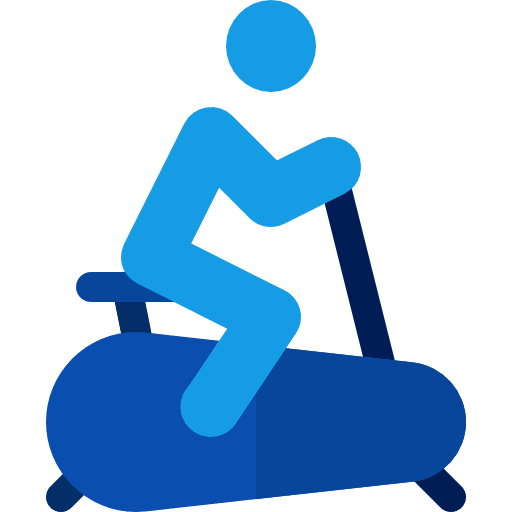 Stationary bicycle gymnast sports and competition gymnasium icon