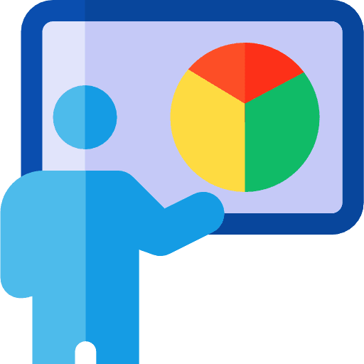 Analytics businessman bars graphic stand icon