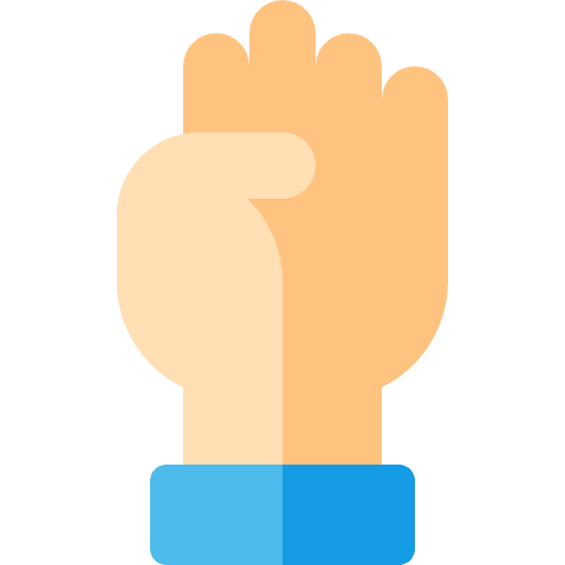 Motivation fist protest gesture icon