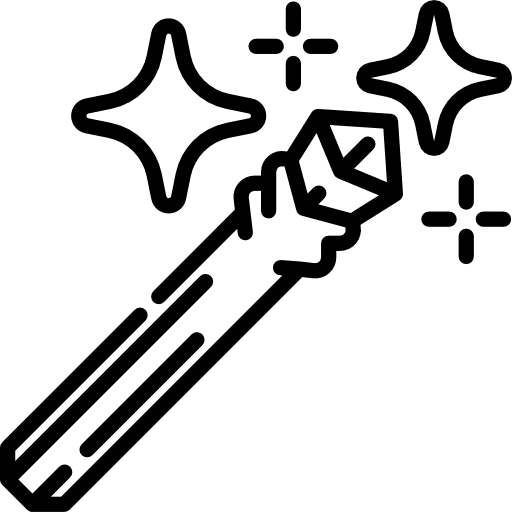 Magic wand magician wizard tools and utensils icon