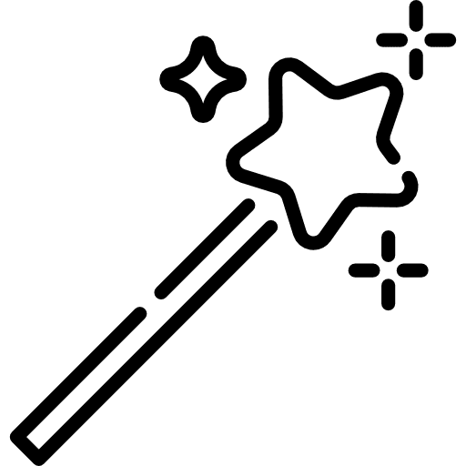 Magic wand witchcraft tools and utensils witch icon