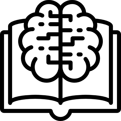 Book electronics brain psychology icon