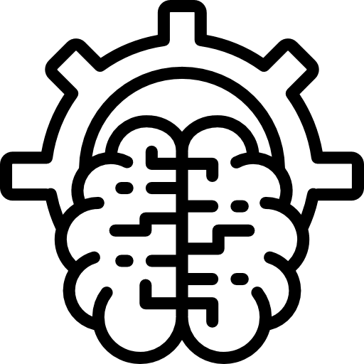 Brain gear configuration cogwheel icon