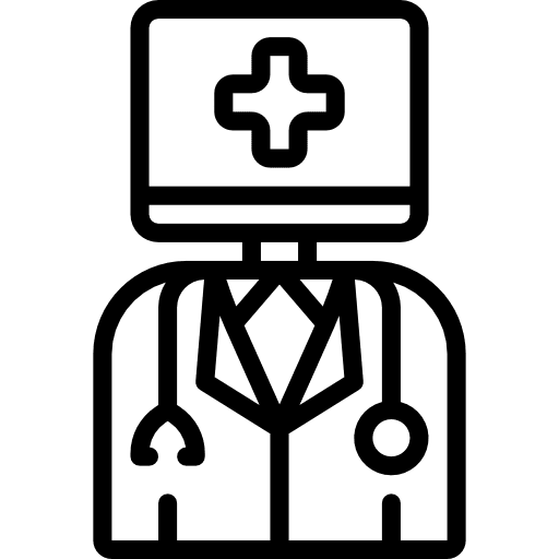 Robot futuristic healthcare and medical robot icon