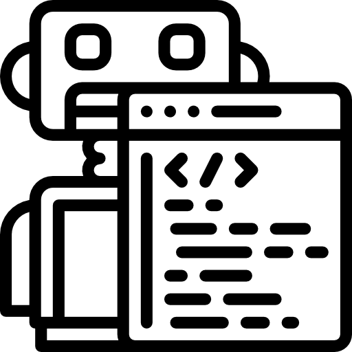 Robot industry robotics chip icon