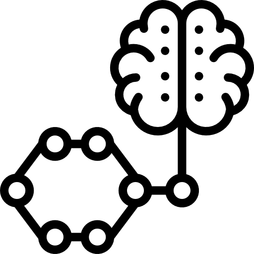 Artificial intelligence connection brain robotics icon