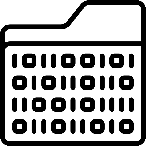 Binary seo and web files and folders binary code icon