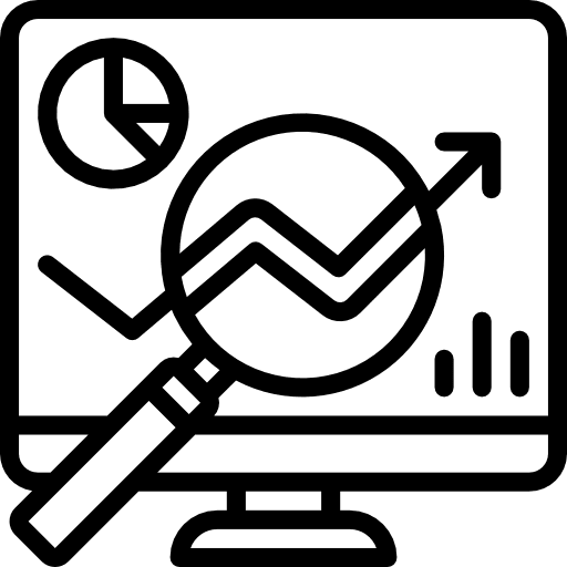 Data analysis networking data analysis laptop icon