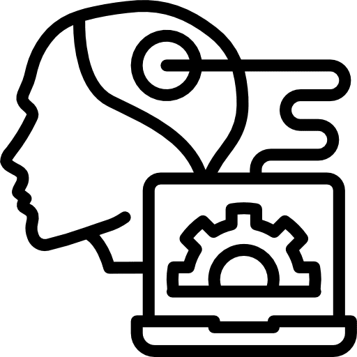 Thought seo and web gear gears icon