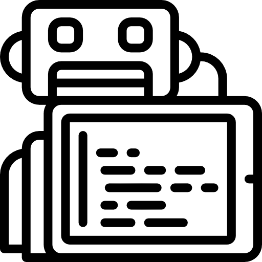 Code electronics robotics binary code icon