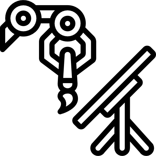 Machine mechanical arm creative art and design icon