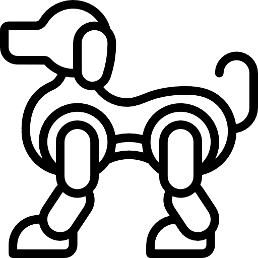 Robot industry dog science fiction icon