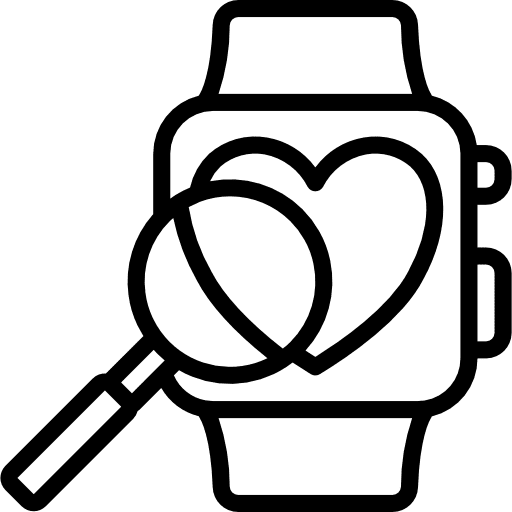 Wristwatch search loupe technological icon