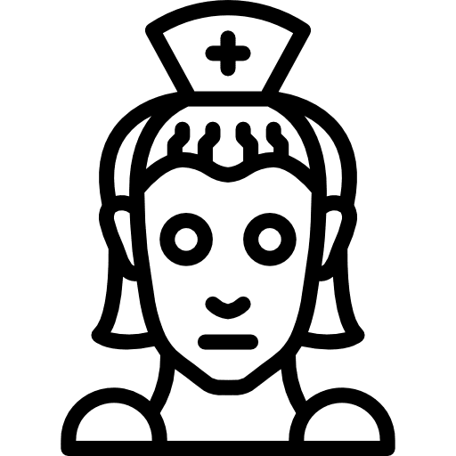 Nurse user computer illness icon