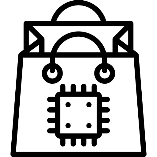 Shopping bag electronics intelligence bag icon