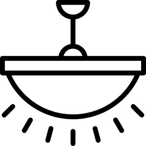 Chandelier light furniture and household tools and utensils icon