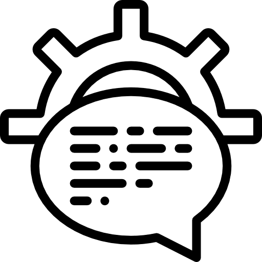 Speech bubble cogwheel chatting chat bubble icon