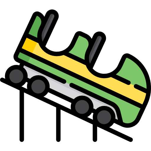 Roller coaster childhood fun kid and baby icon