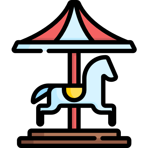Carousel architecture and city carnival fun icon