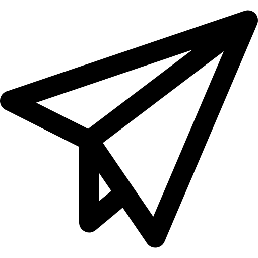 Paper plane message communications origami icon