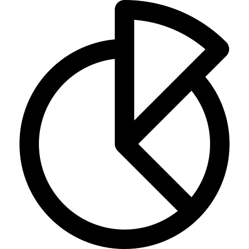 Pie chart marketing statistics stats icon