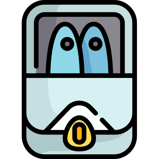 Sardines tuna food cans icon