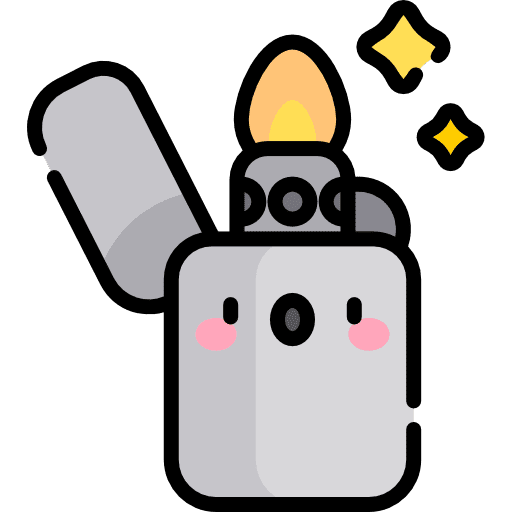 Lighter flame smoking lighter icon