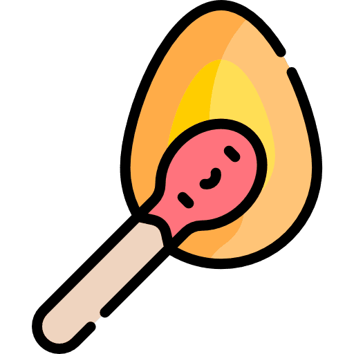 Match burning flame light icon