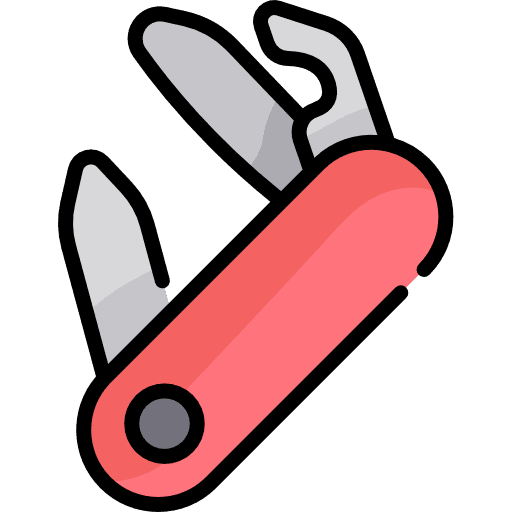 Swiss knife tools and utensils swiss knife blade icon