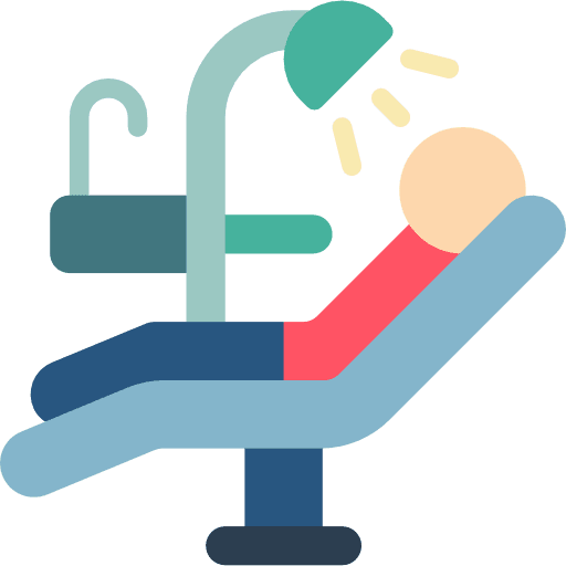 Dentist chair health care teeth stretcher icon