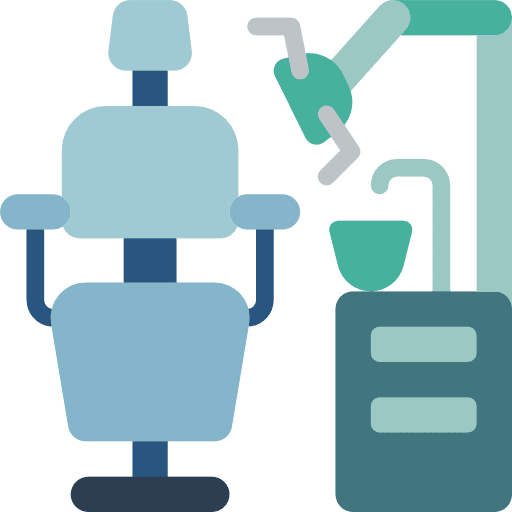 Dentist chair tooth dentist health care icon