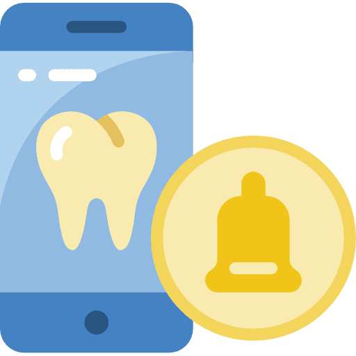 Smartphone dental reminder technology icon
