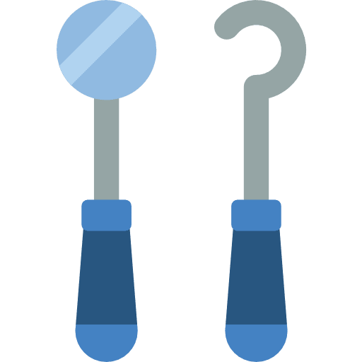 Tools mirror dentist healthcare and medical icon