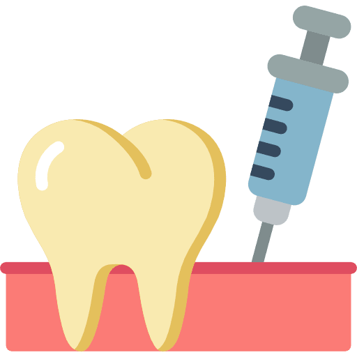 Tooth healthcare and medical anesthesia health care icon